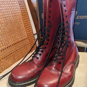 Dr. Martens 1914 Tall Boots in Cherry Red Mens 11